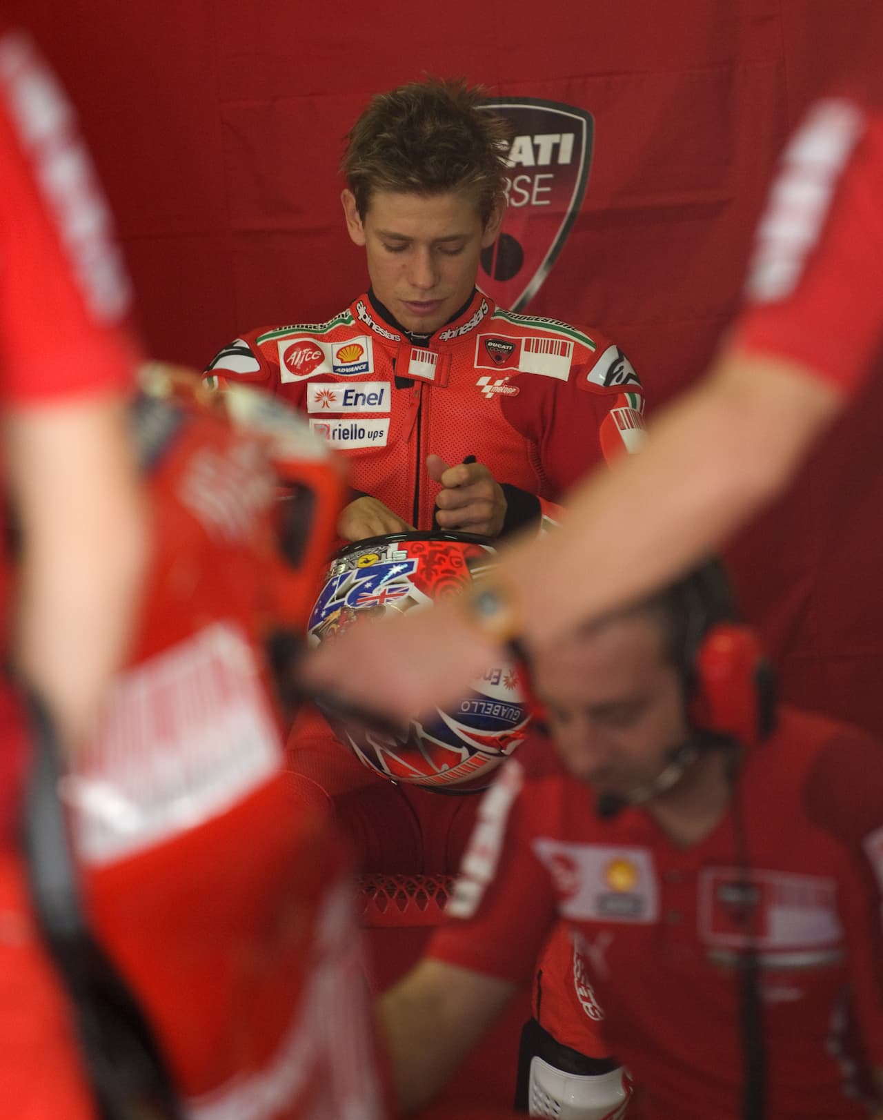 Casey Stoner Ducati In Garage